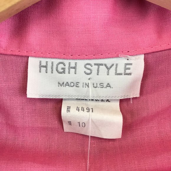 New vintage 70s High Style button up short sleeve shirt size 10 - Picture 3 of 7